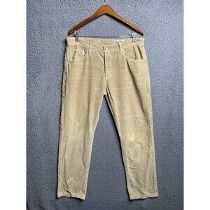 AG Adriano Goldschmied The Graduate Tailored Leg Corduroy Pants Mens 34x31 Brown
